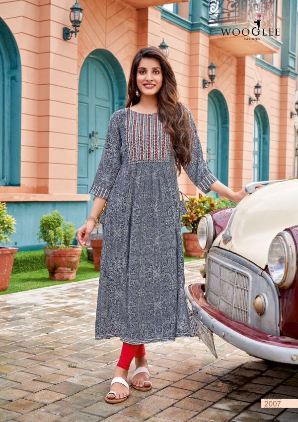 Wooglee Verona Fancy Wear Rayon Designer Kurti Collection